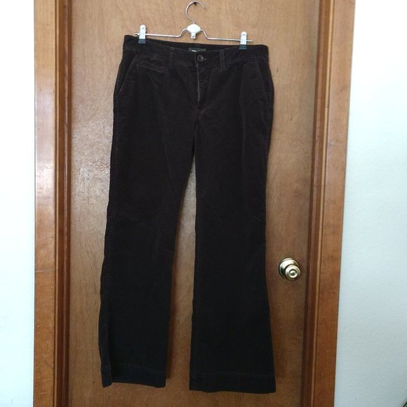 Eddie Bauer Denim - Women's Size 12 Corduroy Dark Brown Wide Leg Pants